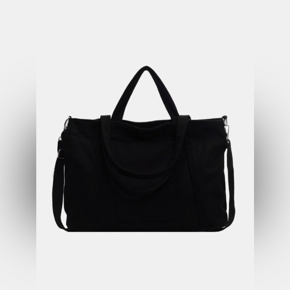 Corduroy Solid Large Tote Bag - Picture 7 of 15